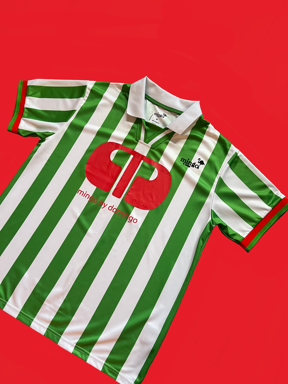striped soccer jersey. - green — mingo by domingo.